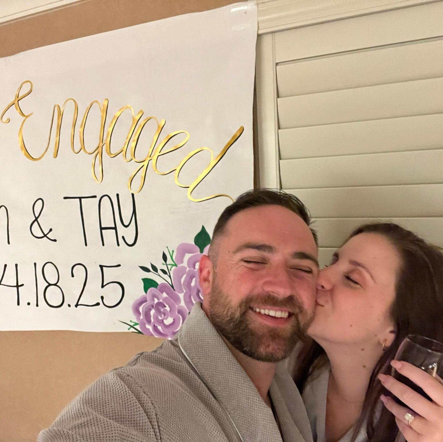 Getting to the hotel room right after getting Engaged!