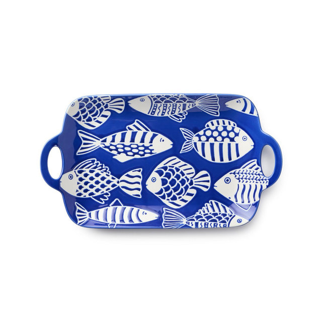 Certified International Fish Tale Rectangular Tray