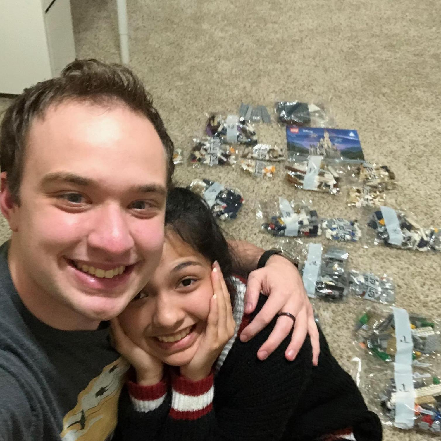Opening the LEGO Disney Castle so we had something to do during lockdown