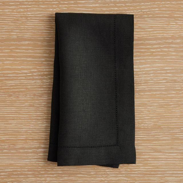 Belgian Linen Napkins, Set of 12 - Black