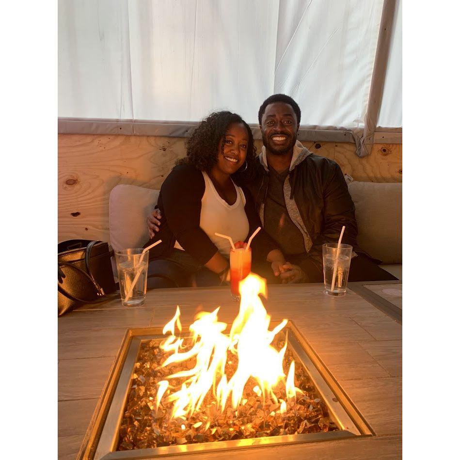 Where it all started. After two months of text messages and phone calls, we finally met in person for the first time. This was our second official date. Our love was already heating up... and now look at us.