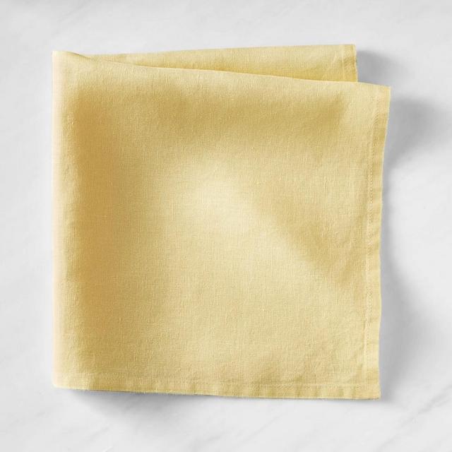 Italian Washed Linen Napkins, Set of 4, Sun Yellow