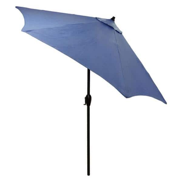 10 ft. Aluminum Market Auto Tilt Patio Umbrella in Periwinkle