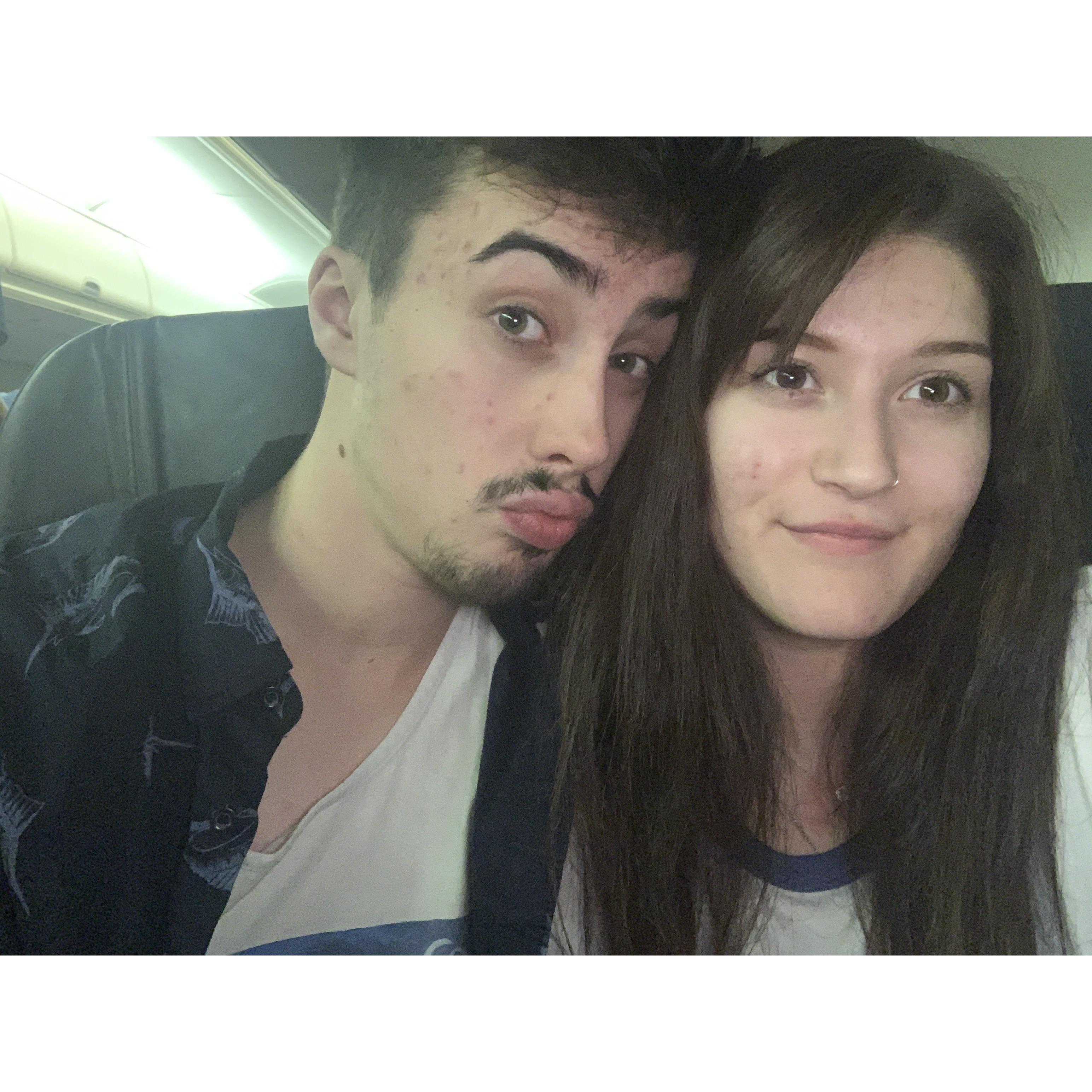 On Our first flight to Hawaii
