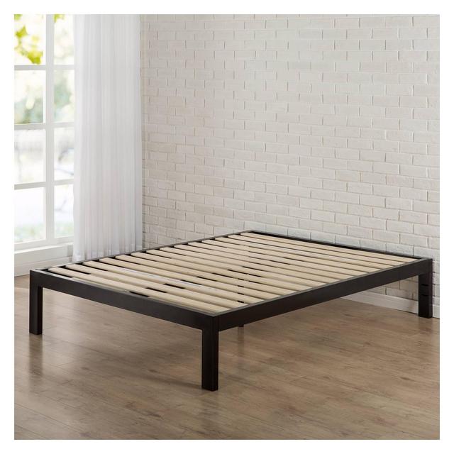 Queen 14" Lorrick Quick Snap Platform Bed Frame Black - Zinus