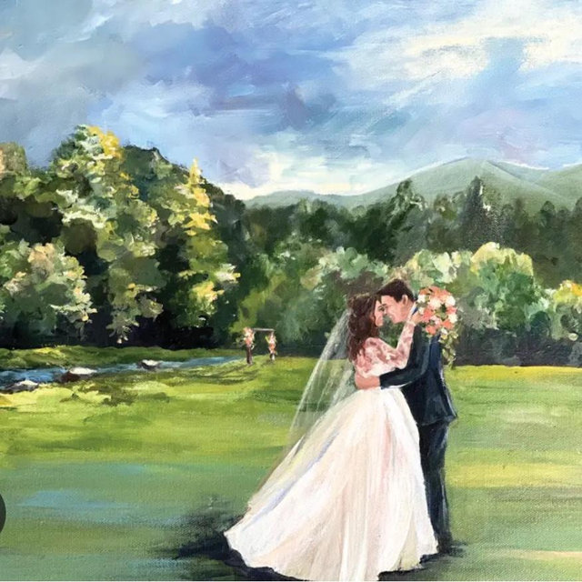 Commissioned painting of wedding