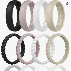 Stackable Silicone Rings for Women, Wedding Bands