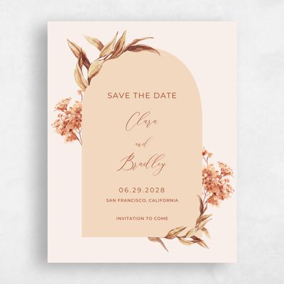 Beige Wedding Save the Date - Caoba Portrait