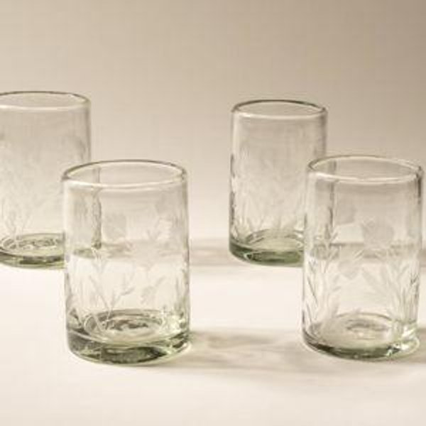 Etched Thistle Tumbler (Set of 4)
