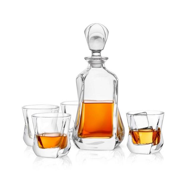 JoyJolt Aurora Whiskey Decanter Set of 5