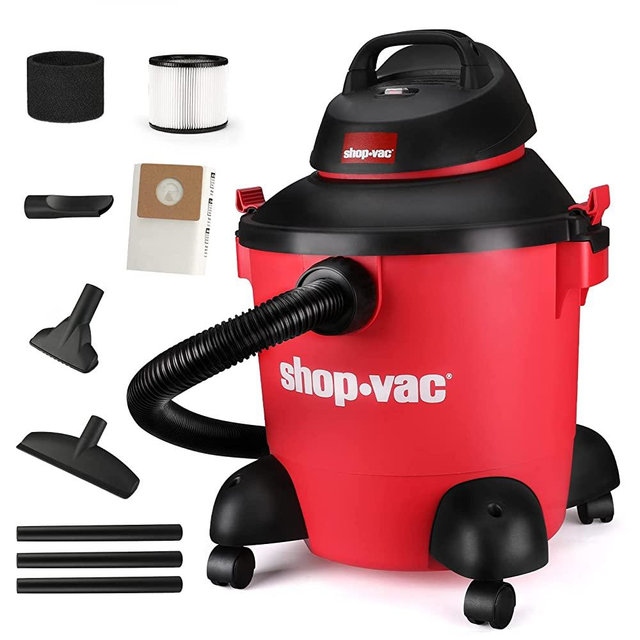 Shop-Vac 8 Gallon 4.0-Peak HP Wet/Dry Vacuum, 3 in 1 Function Shop Vac with Filter, Hose and Accessories, Ideal for Jobsite, Garage, Car & Workshop. 5971836