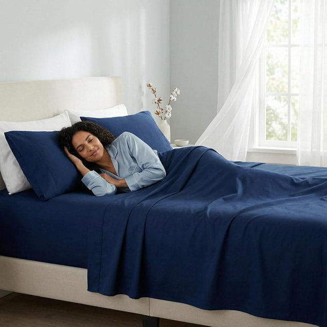 Pantrypoet Cotton Sateen Sheets - 800 TC Luxury Bedding Set - Cooling & Soft, Deep Pockets with All Around Elastic Snug Fit, 4 Piece Hotel Sheets