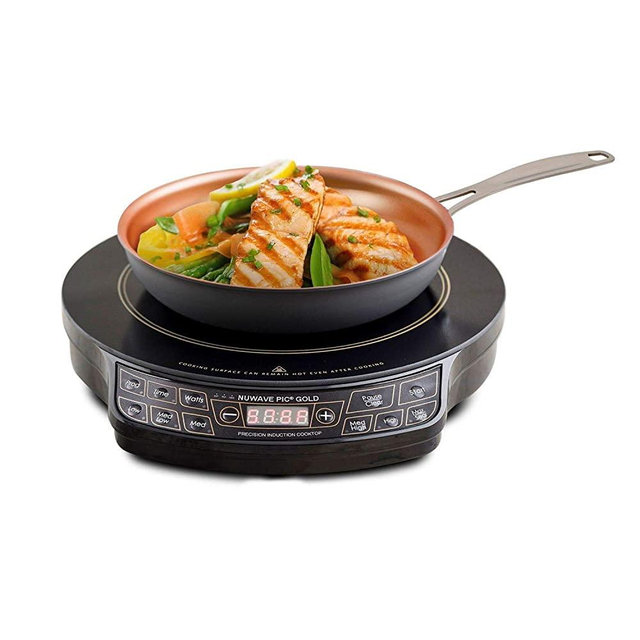 NuWave Precision Induction Cooktop Gold with 10.5 Inch Ceramic Fry Pan