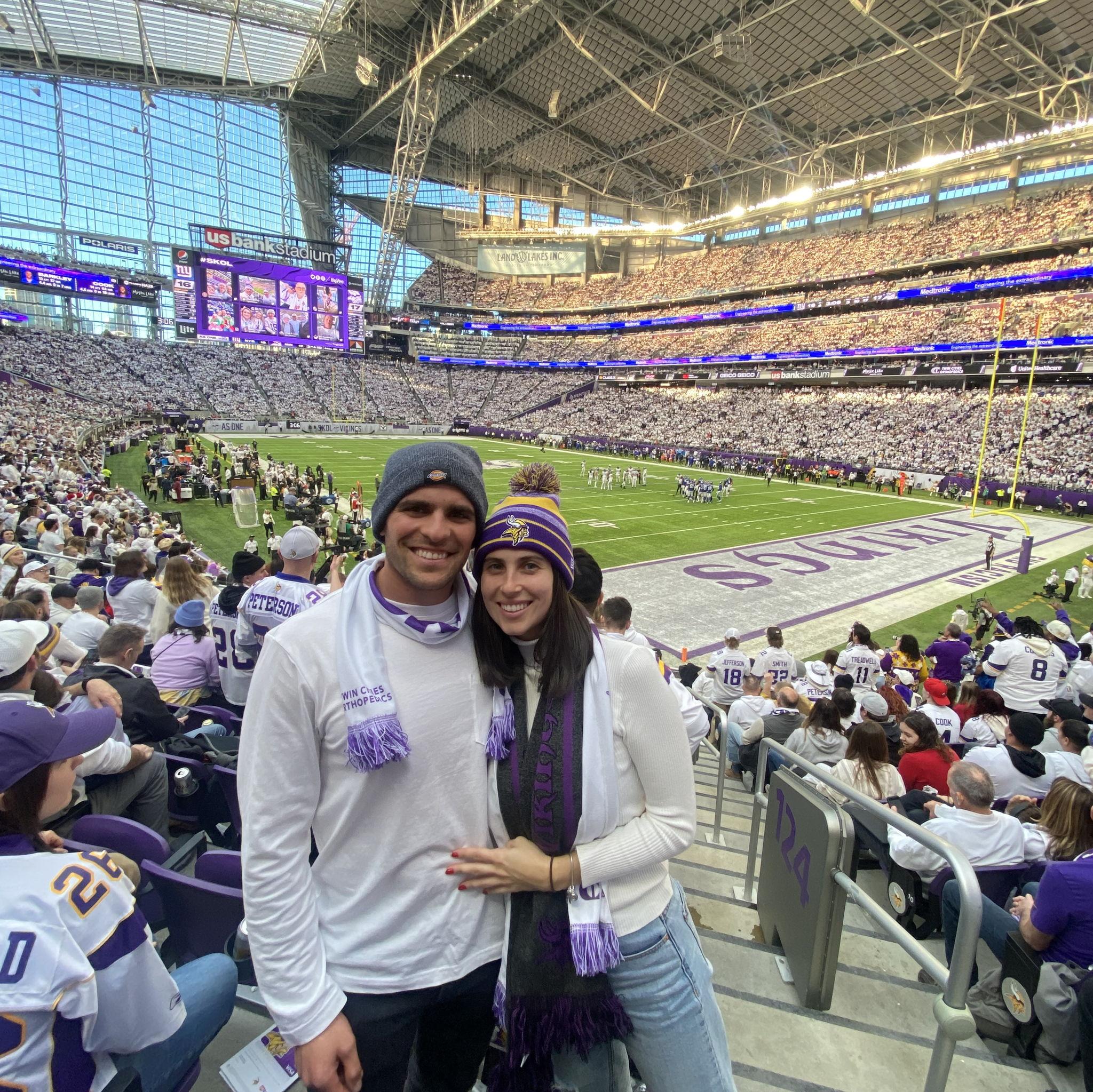 Carol’s first time in Minnesota and our first Vikings game, 2022.
