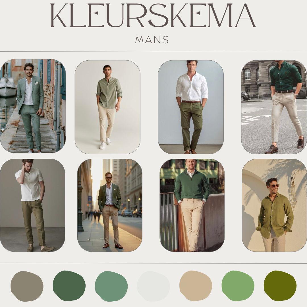 Mans:
Semi-formeel en netjies. Stone of groen chinos saam met ’n groen of wit hemp sal mooi inpas by die tema. Dasse en baadjies is welkom, maar nie verplig.