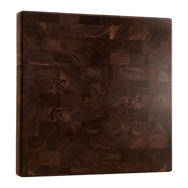 Cozifa American Dark Walnut Wood Cutting Board Large, Square 14x14 x1.2in for Kitchen and End Grain Butcher Block Finished with Linseed Oil, Beeswax, Carnauba wax & Lemon Oil