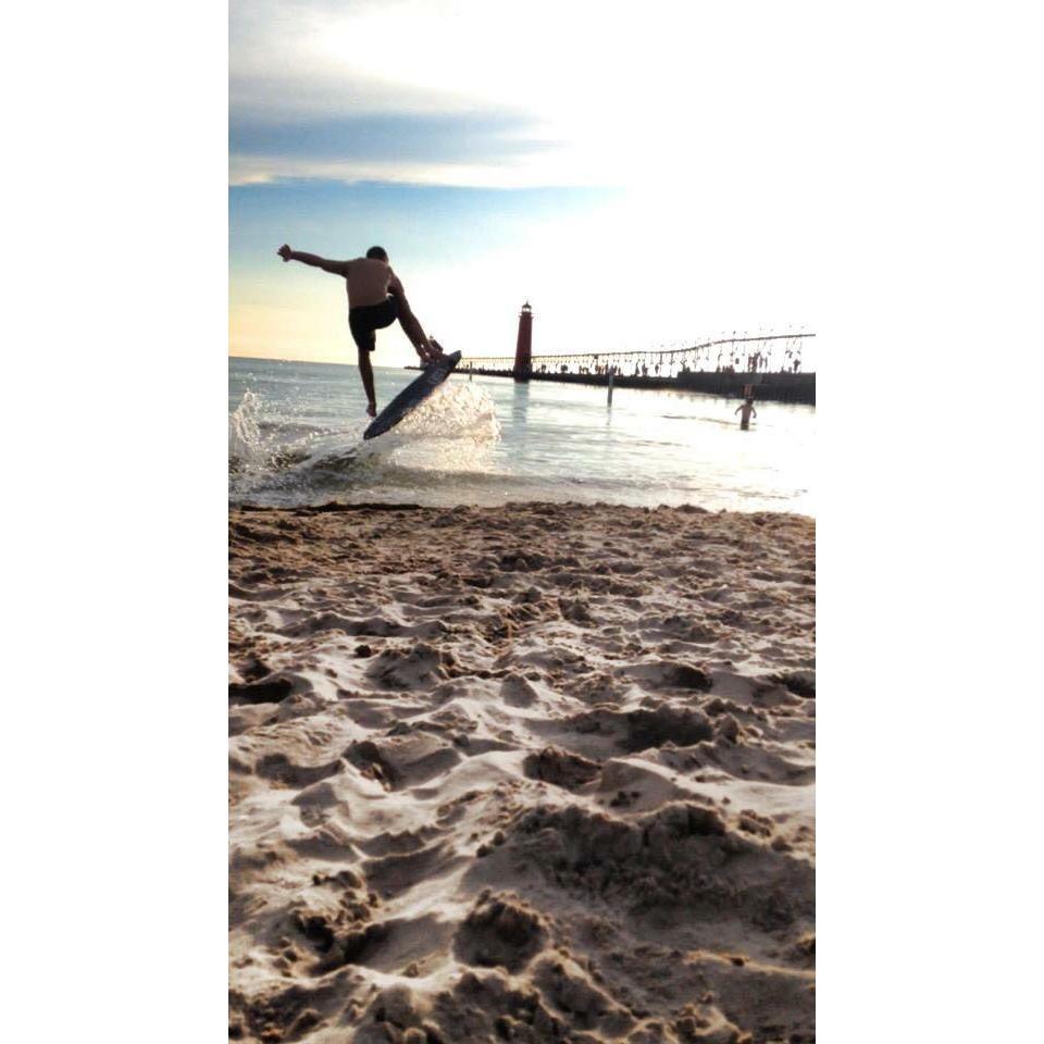 First time to Grand Haven were skimming is second nature to Brandon
