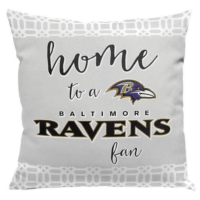 Northwest NFL 2 Piece Sweet Home Fan Throw Pillow Cover 18 X 18, Baltimore Ravens