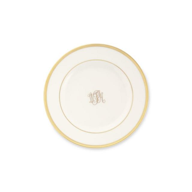 Pickard Signature Monogram Bread and Butter Plate, Gold