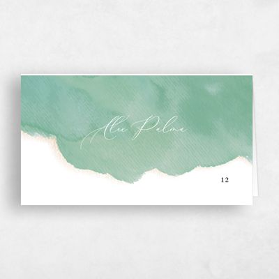 Seafoam, Green Wedding Place Card - Opaline
