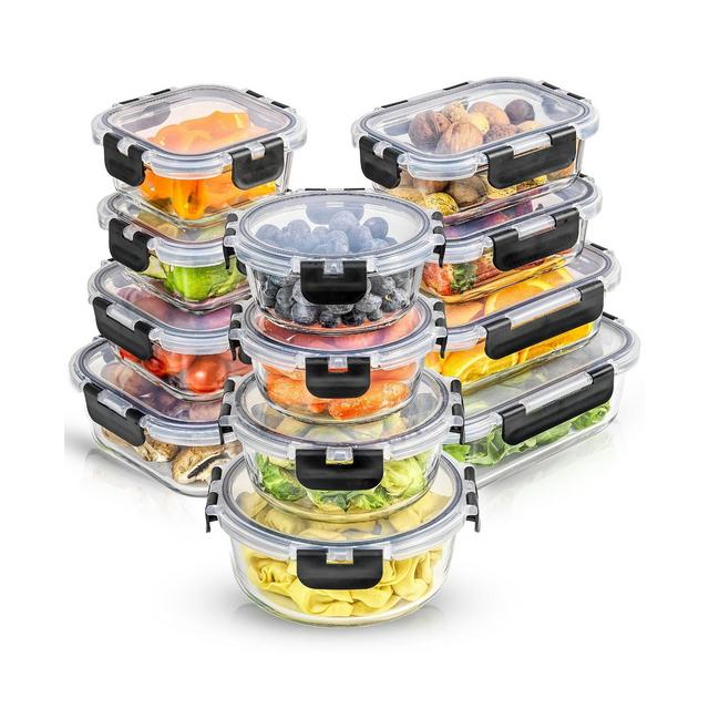 JoyJolt 24-Pc. Glass Storage Containers with Lids