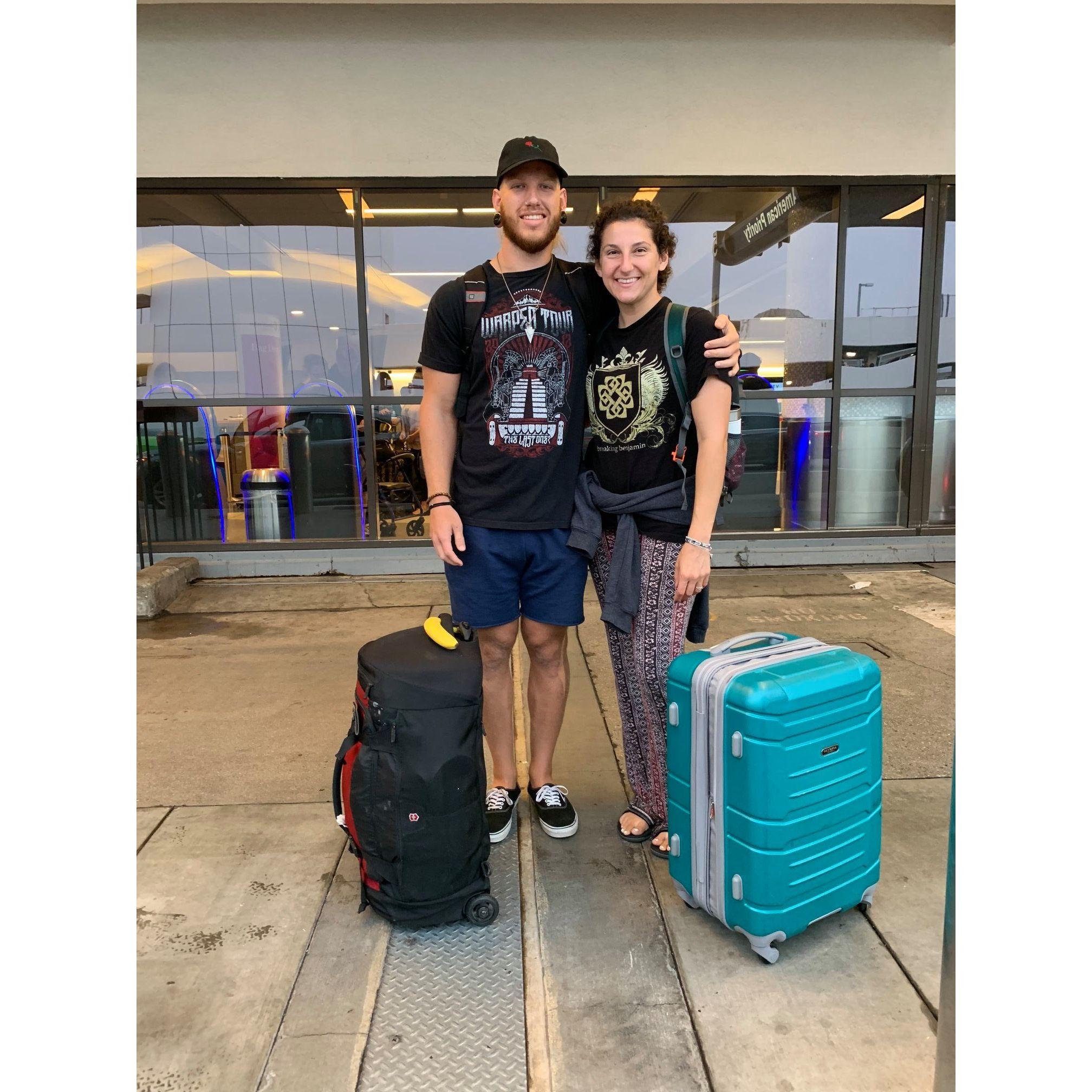 At the airport before our trip to Israel!