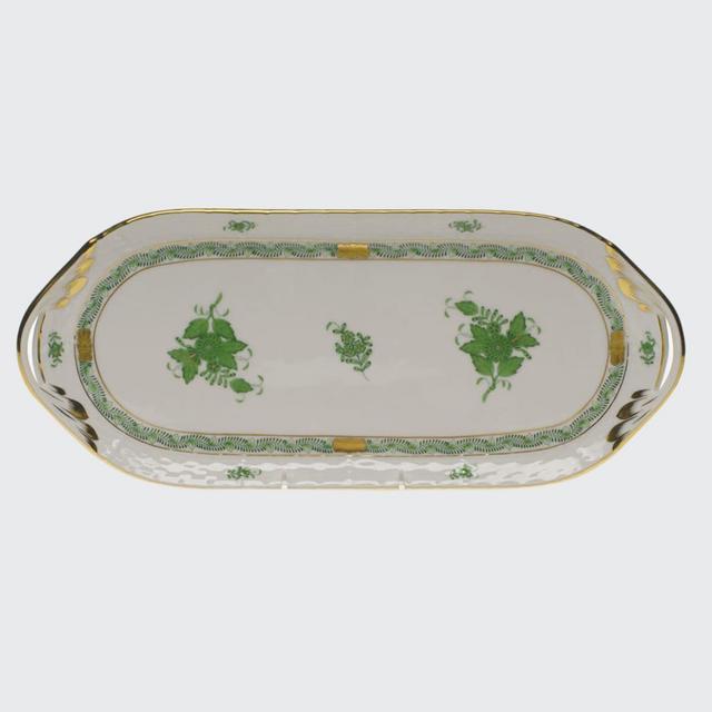 Herend Chinese Bouquet Green Sandwich Tray