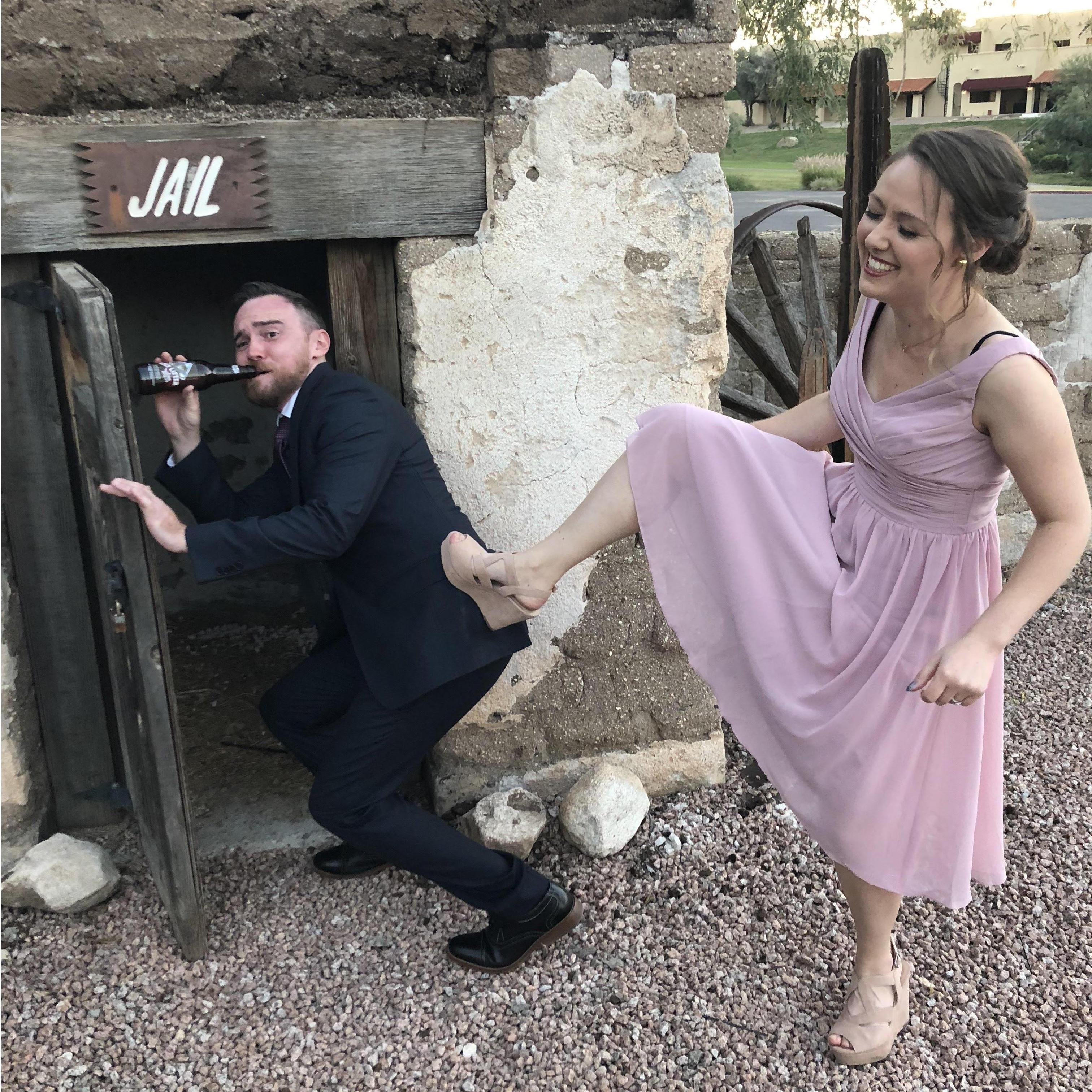 Getting a little drunk and disorderly at Chris & Michelle's wedding in Tuscan, Arizona.
(Jason & Sarah Brady)