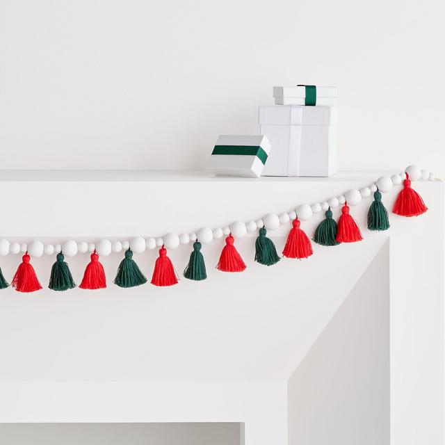 Wood Bead Tassel Garland