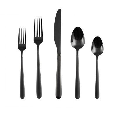 Artisanal Kitchen Supply Adley Black Sand 20-Piece Flatware Set
