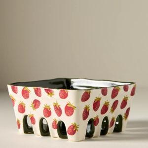 Berry Icon Handpainted Stoneware Berry Basket