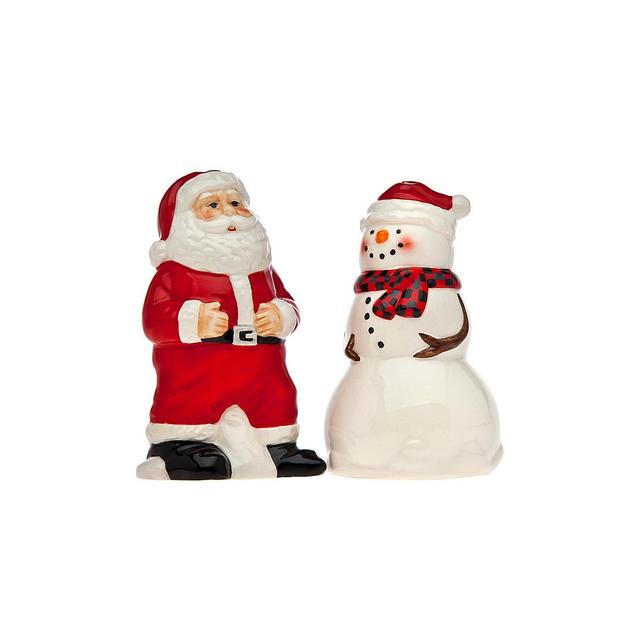 Godinger Santa And Snowman Salt& Pepper Shakers