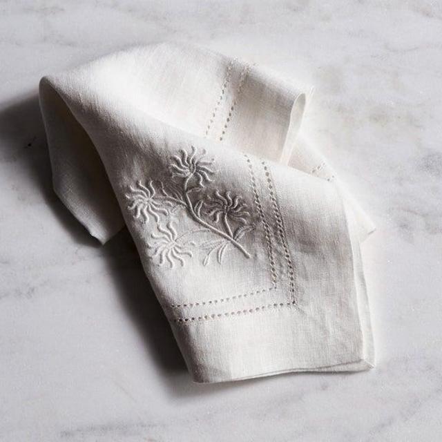 RW Guild Passiflora Embroidered Linen Napkin