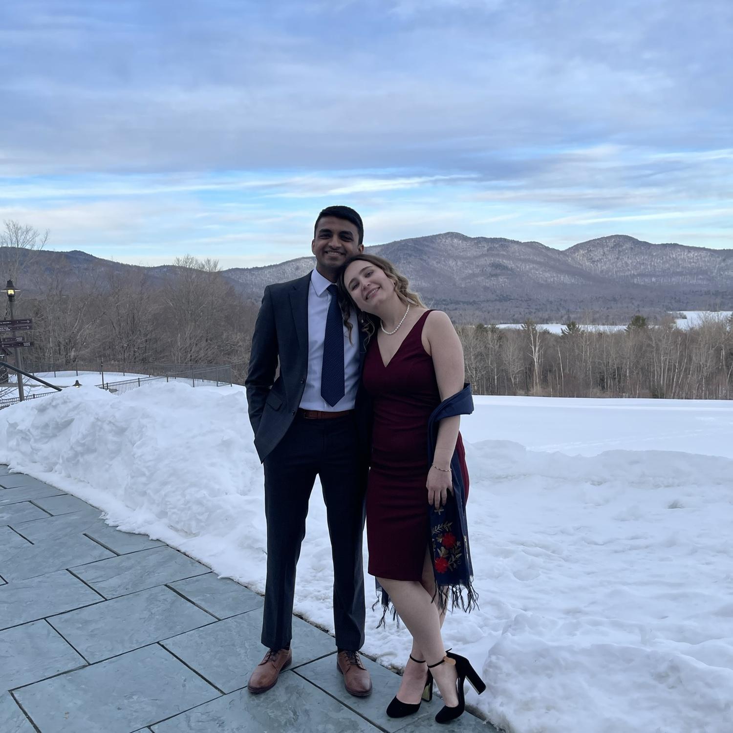 At Annie's cousin's wedding in Vermont.