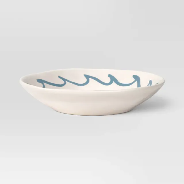 26 fl oz Stoneware Dinner Bowl Blue Wave - Threshold™
