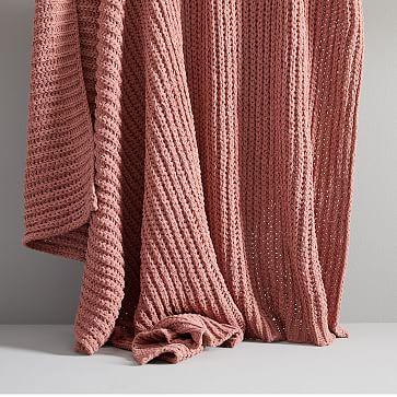 Chenille Rib Throw, Pink Grapefruit