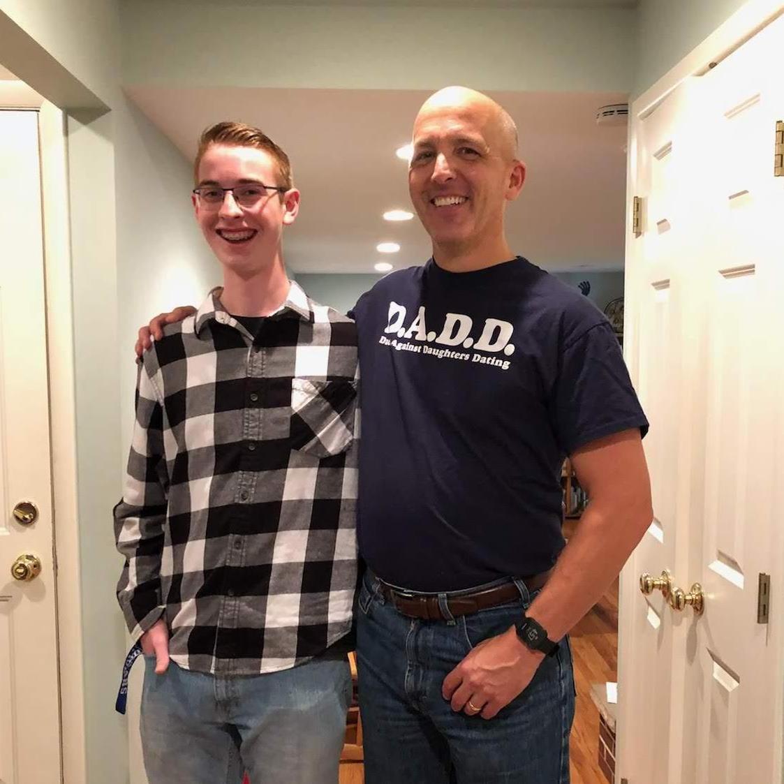 Daniel and Mary's dad right before their first date!