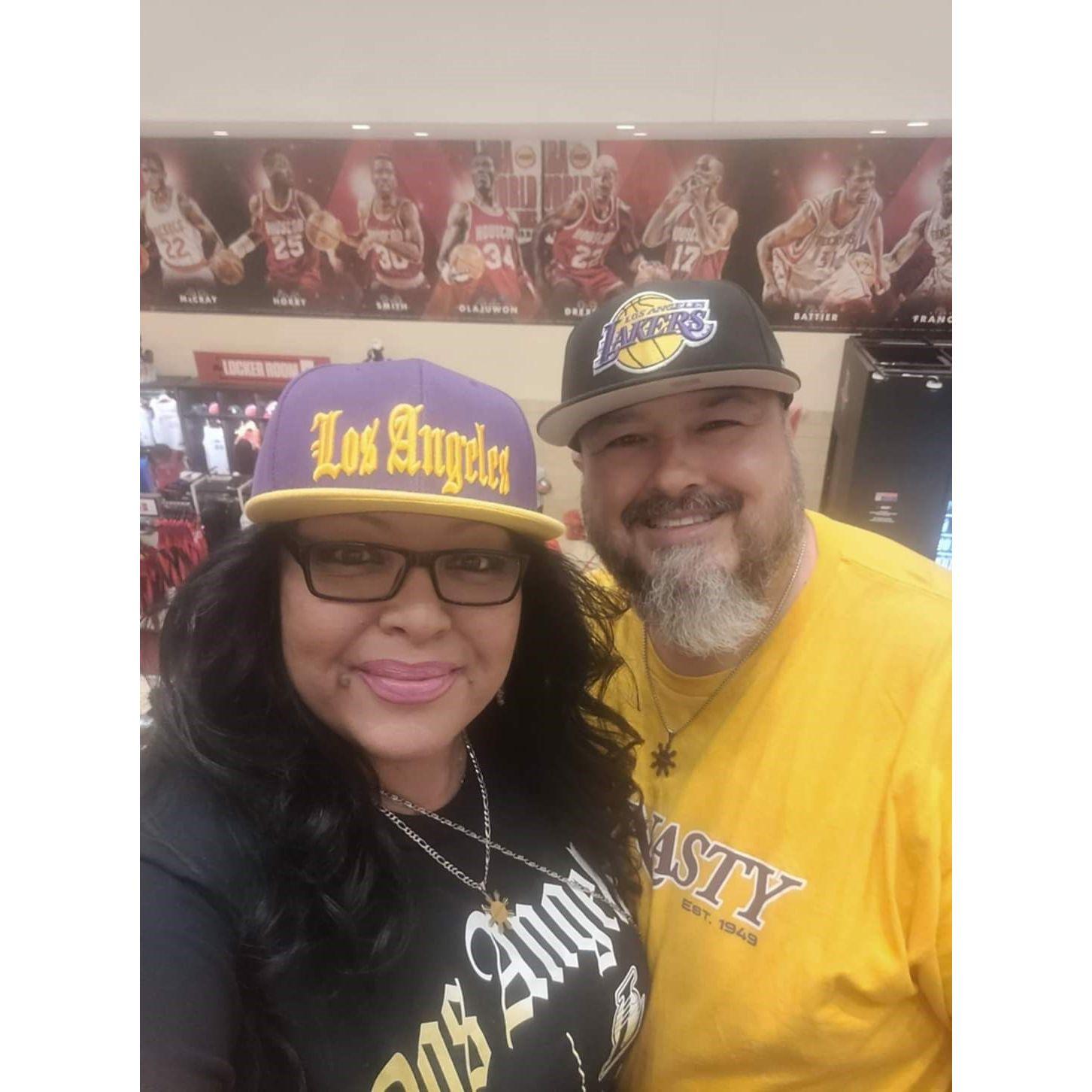 Showing our Laker Pride at a Houston Rockets game
