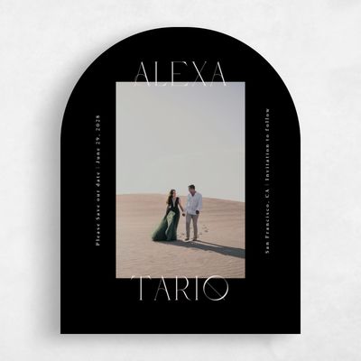 Black Arch Wedding Save the Date - Gothenburg Photo