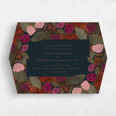 Blue Diamond Wedding Invitation - Elody Landscape