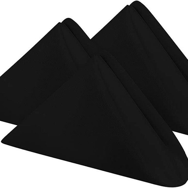 Utopia Home Black Cloth Napkins (12 Pack, 20x20 Inches), Ideal Dinner Napkins for Party, Wedding and Lunch/Dinner