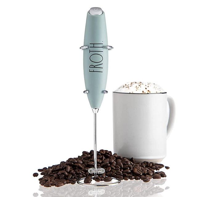 Rae Dunn Milk Frother- Handheld Electric Drink Mixer, Handheld Electric Milk Frother, Coffee Frother, Hand Blender, Frappe Maker, Handheld Latte Maker Milk Foamer (Sage)