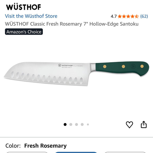 WÜSTHOF Classic Fresh Rosemary 7" Hollow-Edge Santoku