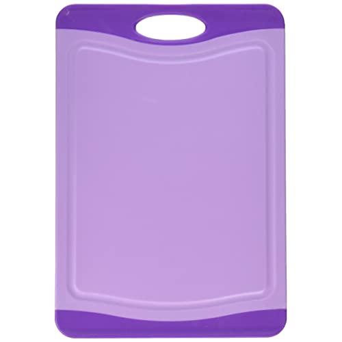 Neoflam 11" Plastic Cutting Board in Purple - BPA Free, Non Slip, Dishwasher Safe, Microban Antimicrobial Protection
