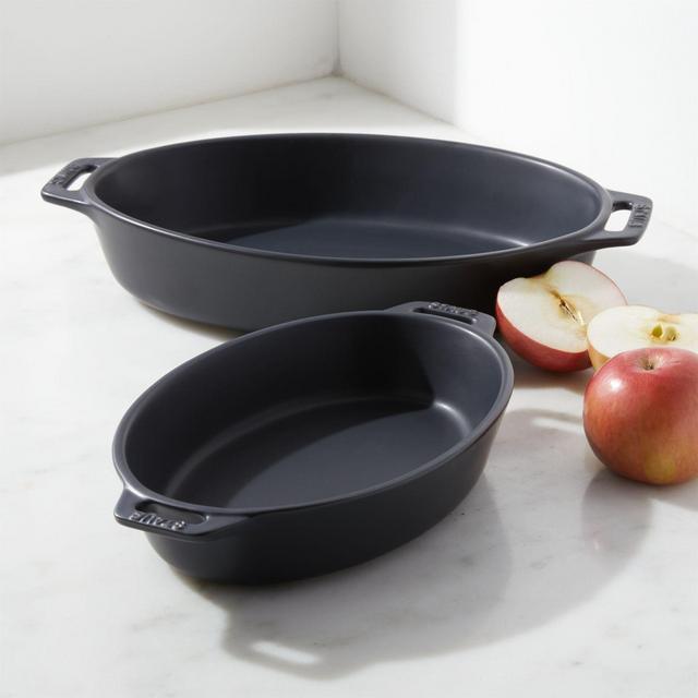 Staub ® Matte Black 2-Piece Oval Baker Set