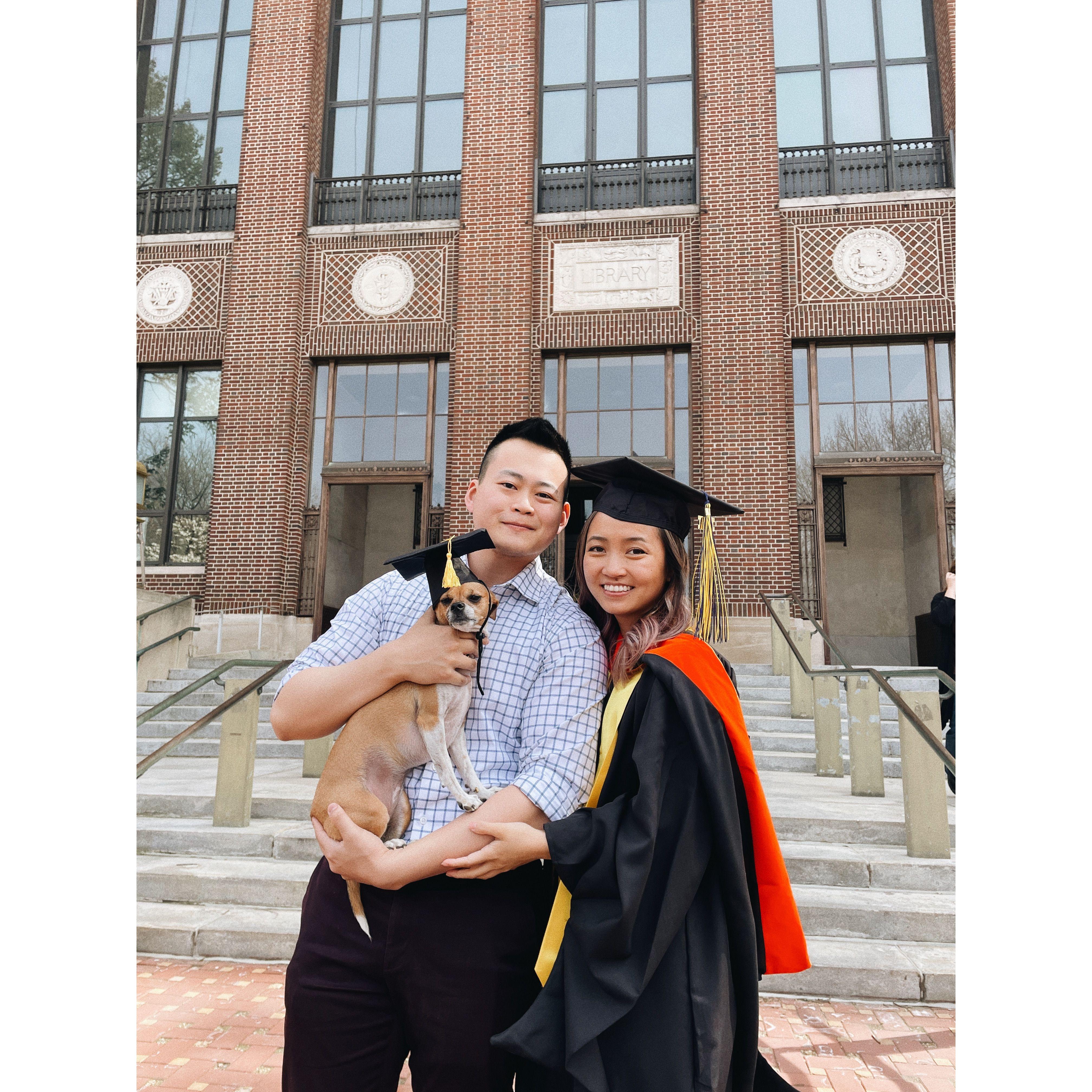 At Nancy's graduation from her Master's program at UofM. Go Blue!