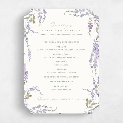 Purple Ticket Wedding Program - Riga