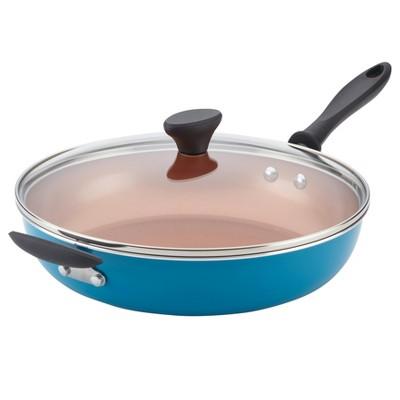 Farberware Reliance Pro 12" Copper Ceramic Nonstick Skillet with Lid Aqua