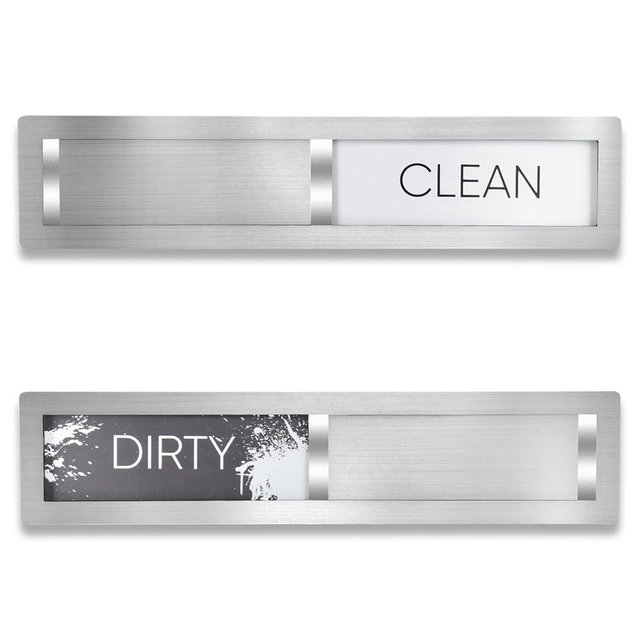 Clean Dirty Magnet for Dishwasher, Premium Stainless Steel, Dirty/Clean Speckled Design, Durable Magnet & Clear Indicators with Extra Tape (Silvery-Gray-01)