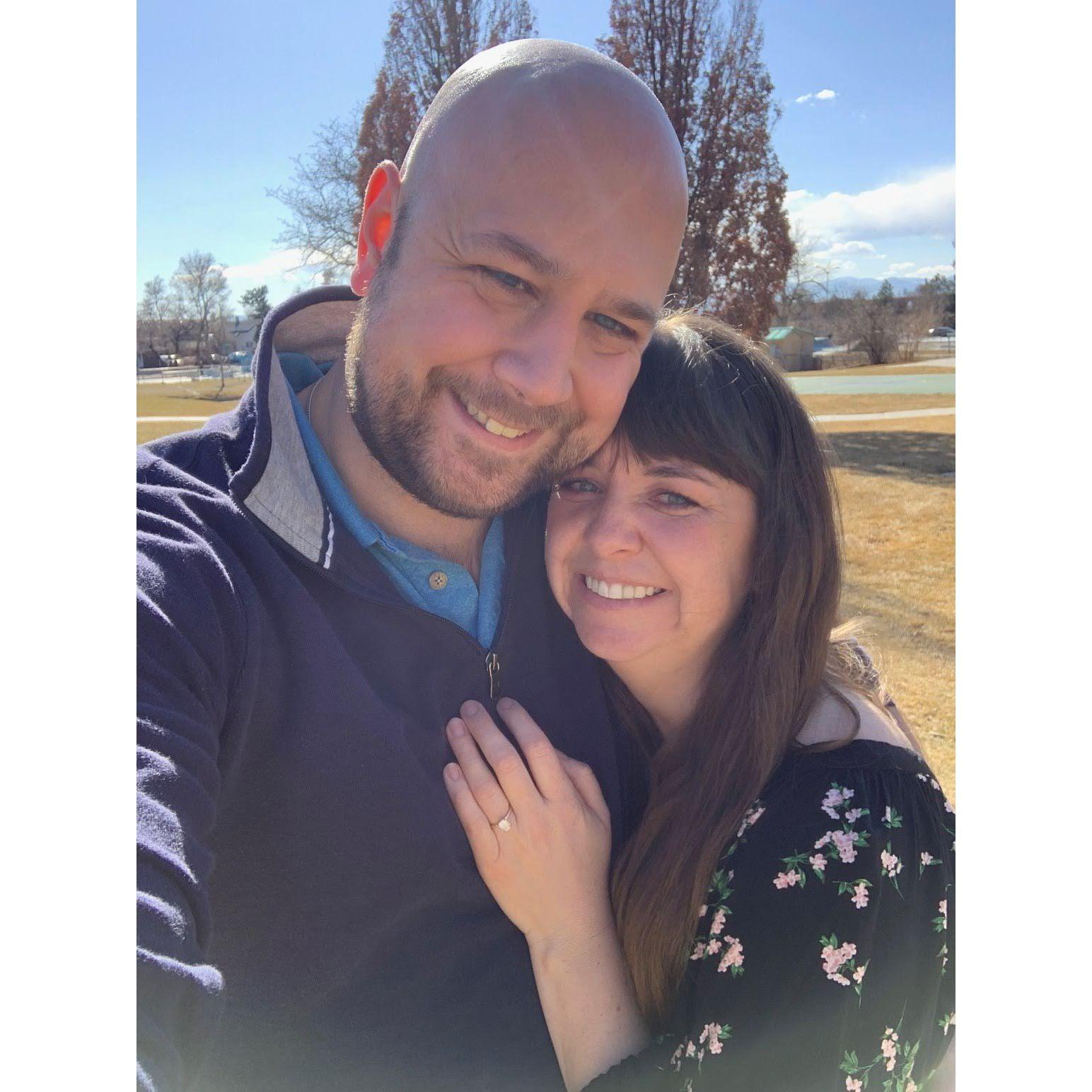 Engaged at Cushing Park (the park where we met)